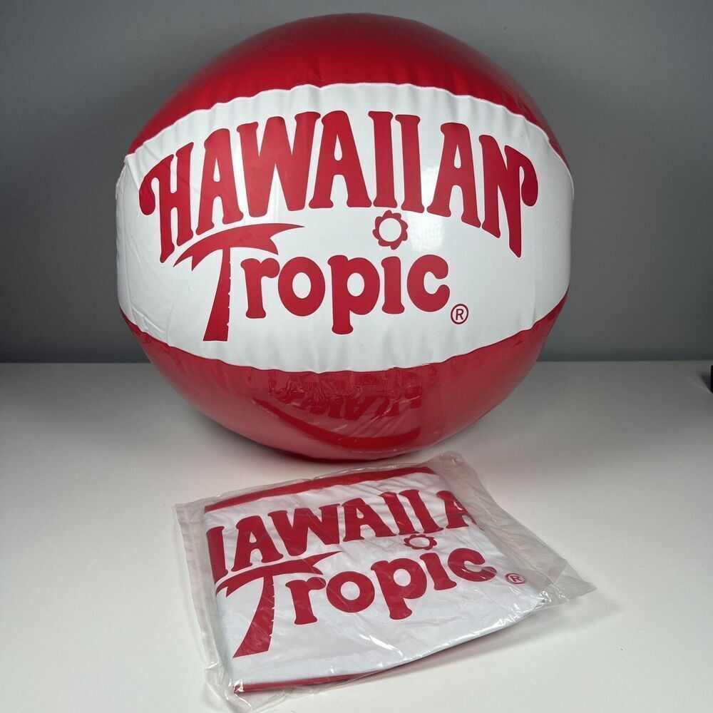 Lot Of 5 Vintage New Hawaiian Tropic Inflatable Beach Ball 22" Diameter! New